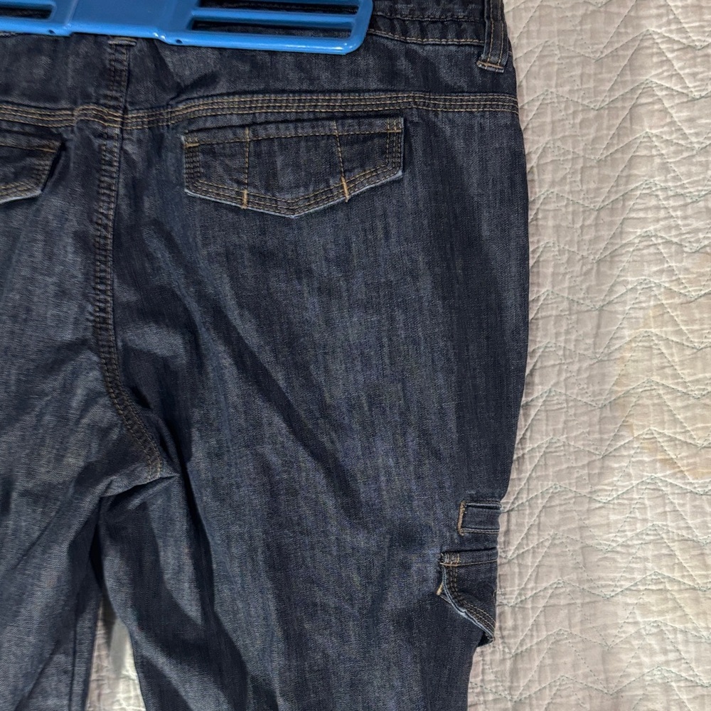 Tommy Hilfiger Indigo Wide Leg Jeans Cargo Pockets - Picture 9 of 11